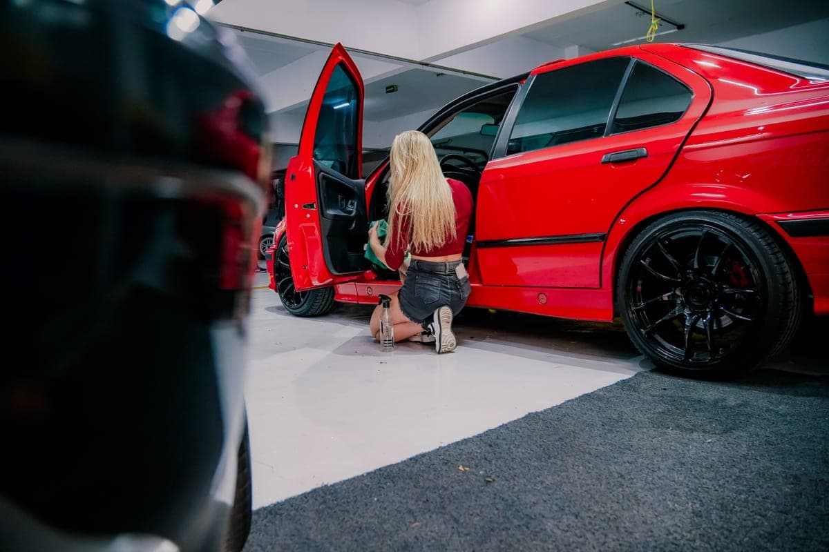 Cleaning and detailing a car interior